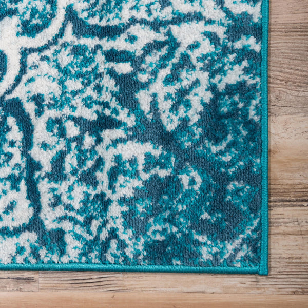 Riviera Elegance Collection Area Rug - Eze Rectangle Turquoise lifestyle 31