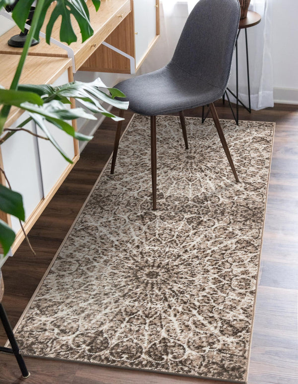 Riviera Elegance Collection Area Rug - Eze Runner Brown lifestyle 6