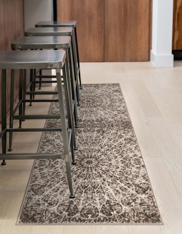 Riviera Elegance Collection Area Rug - Eze Runner Brown lifestyle 32