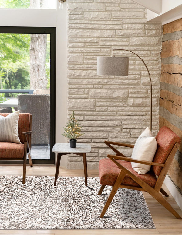 Riviera Elegance Collection Area Rug - Eze Rectangle Brown lifestyle 14