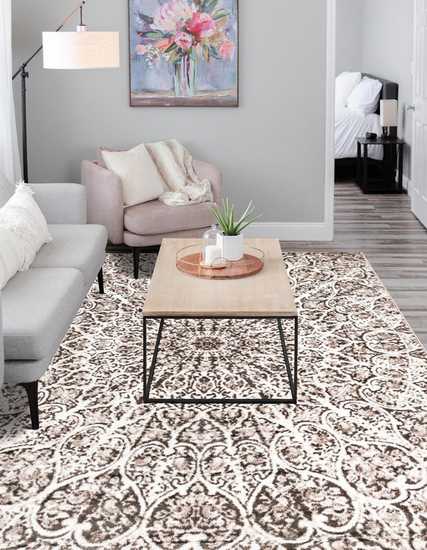 Riviera Elegance Collection Area Rug - Eze Rectangle Brown lifestyle 39