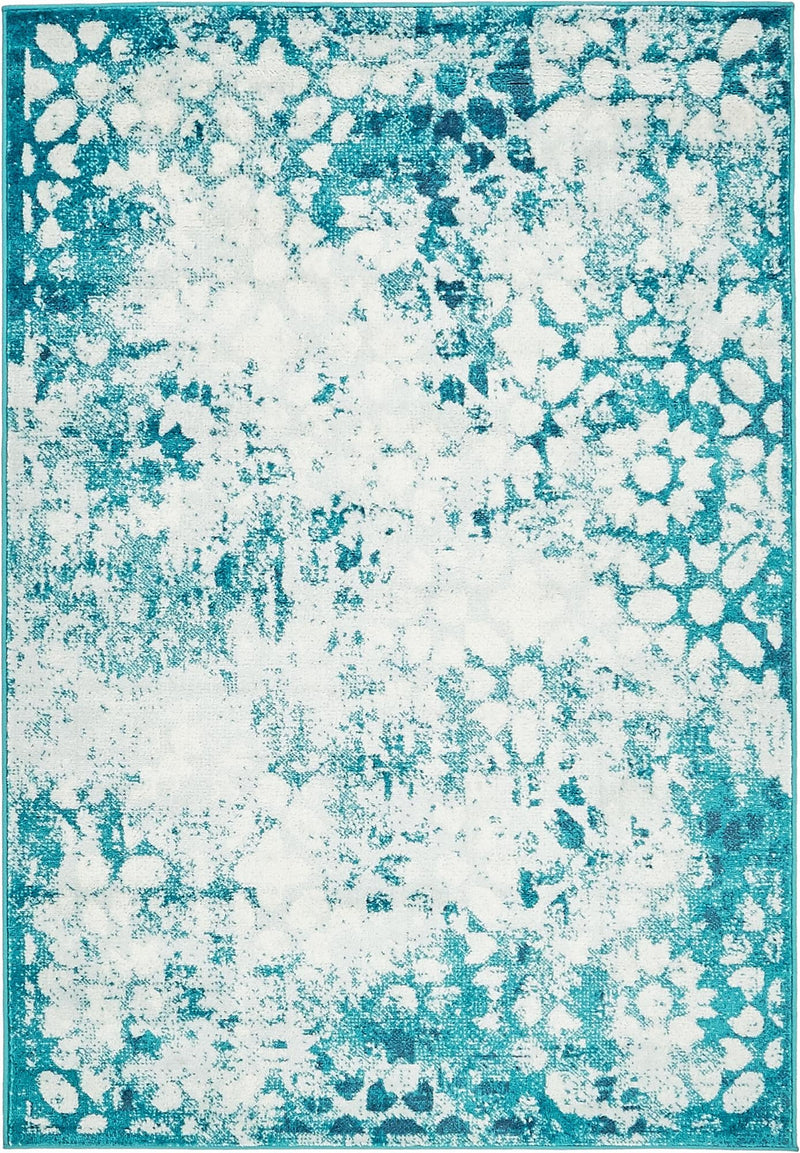 Riviera Elegance Collection Area Rug - Vence Rectangle Turquoise lifestyle 4