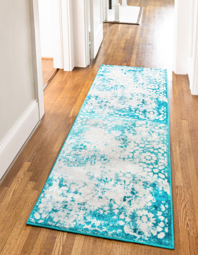 Riviera Elegance Collection Area Rug - Vence Runner Turquoise lifestyle 0