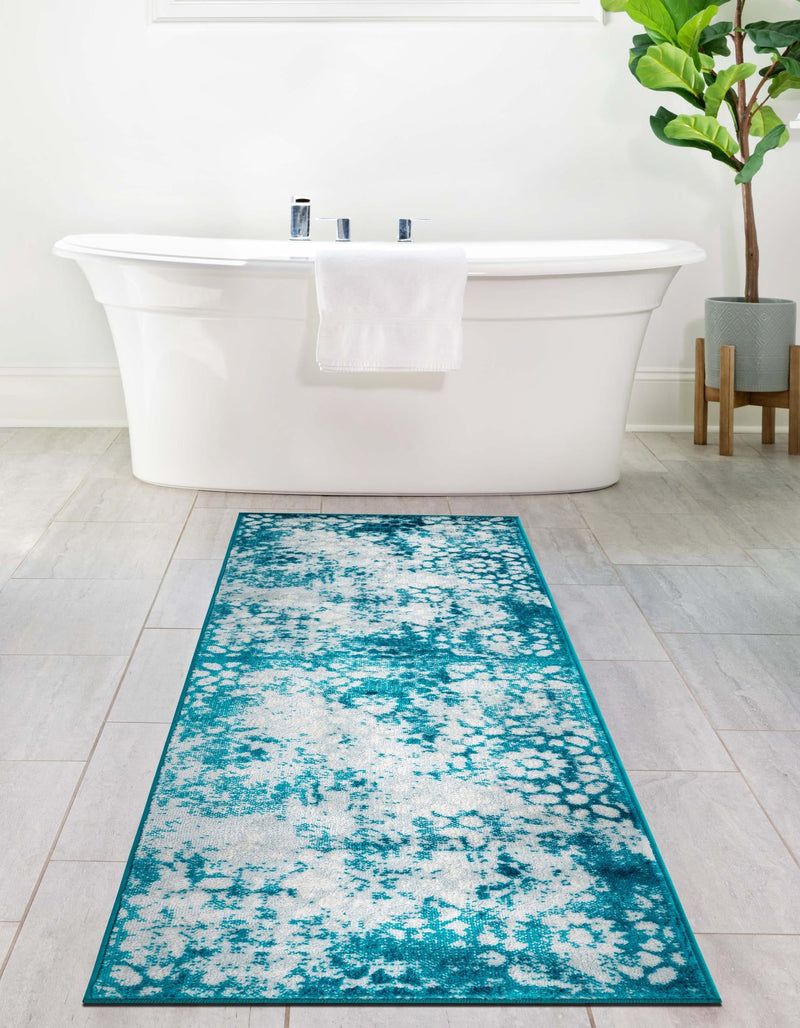 Riviera Elegance Collection Area Rug - Vence Runner Turquoise lifestyle 2