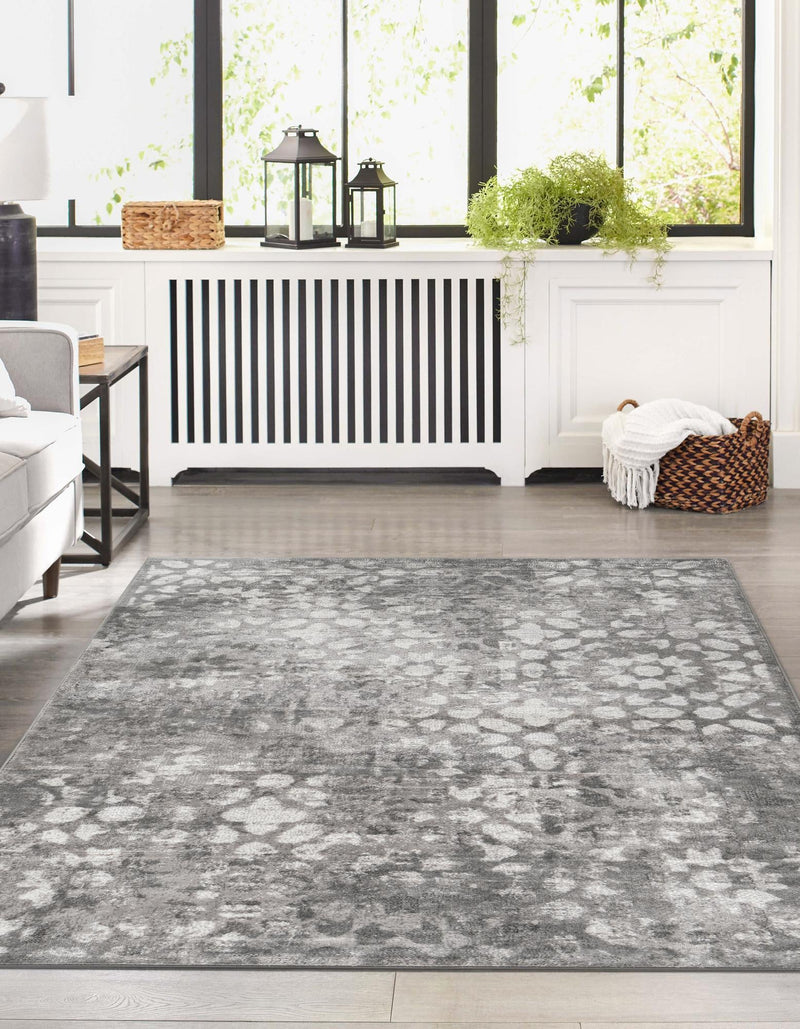 Riviera Elegance Collection Area Rug - Vence Rectangle Dark Gray lifestyle 5