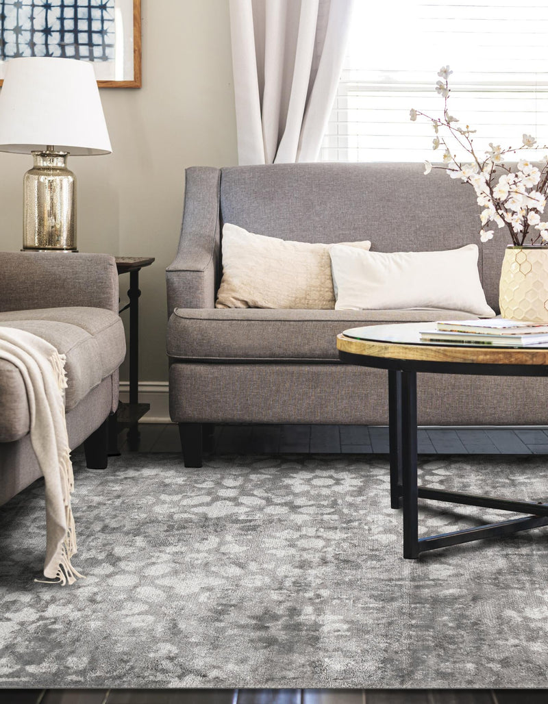 Riviera Elegance Collection Area Rug - Vence Rectangle Dark Gray lifestyle 9