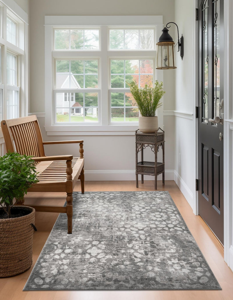 Riviera Elegance Collection Area Rug - Vence Rectangle Dark Gray lifestyle 15