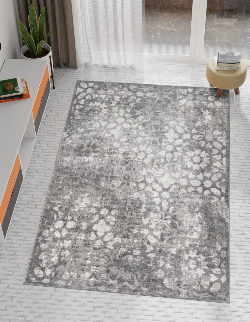Riviera Elegance Collection Area Rug - Vence Rectangle Dark Gray lifestyle 23
