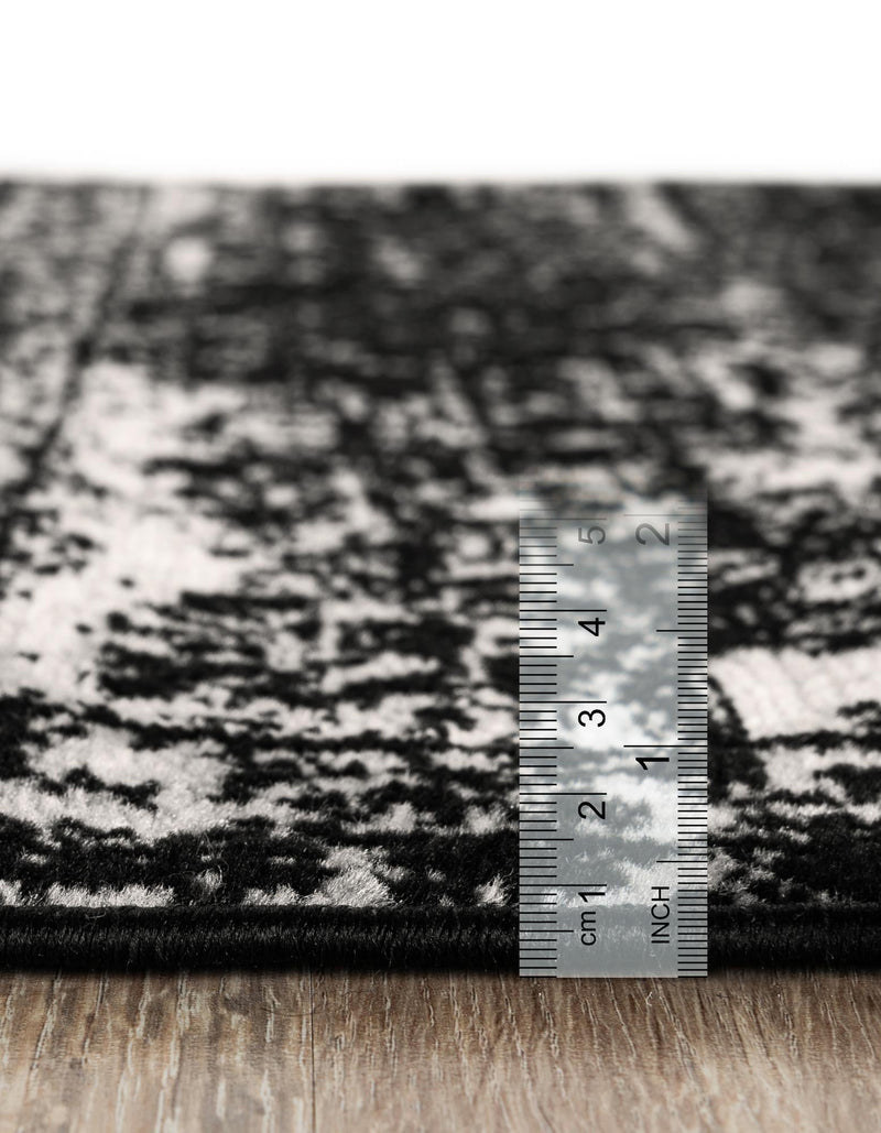 Riviera Elegance Collection Area Rug - Antibes (Black) Rectangle Black lifestyle 4