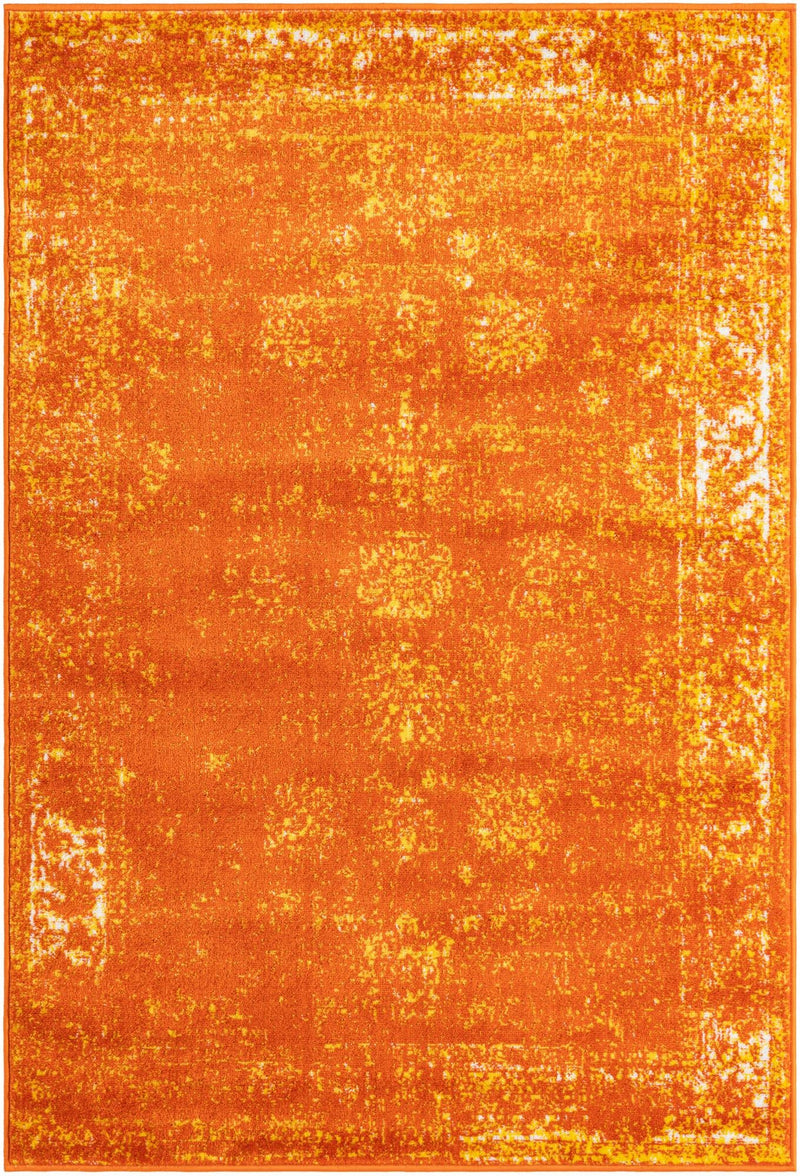 Riviera Elegance Collection Area Rug - Antibes (Orange) Rectangle Orange Main