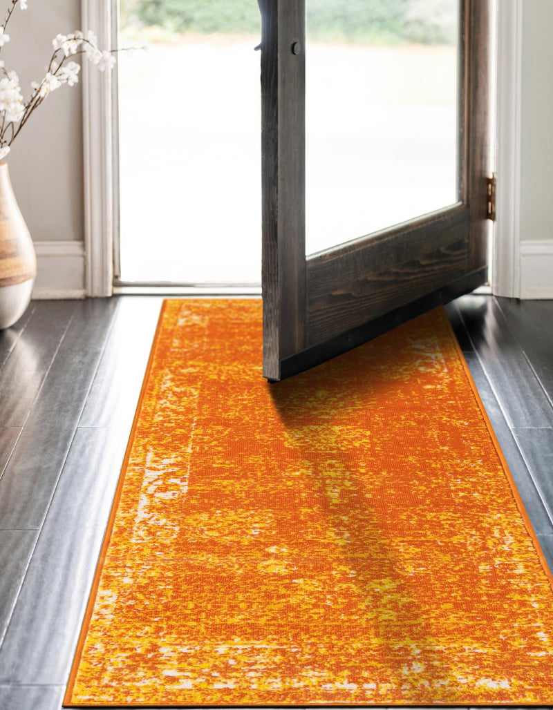 Riviera Elegance Collection Area Rug - Antibes (Orange) Runner Orange lifestyle 3