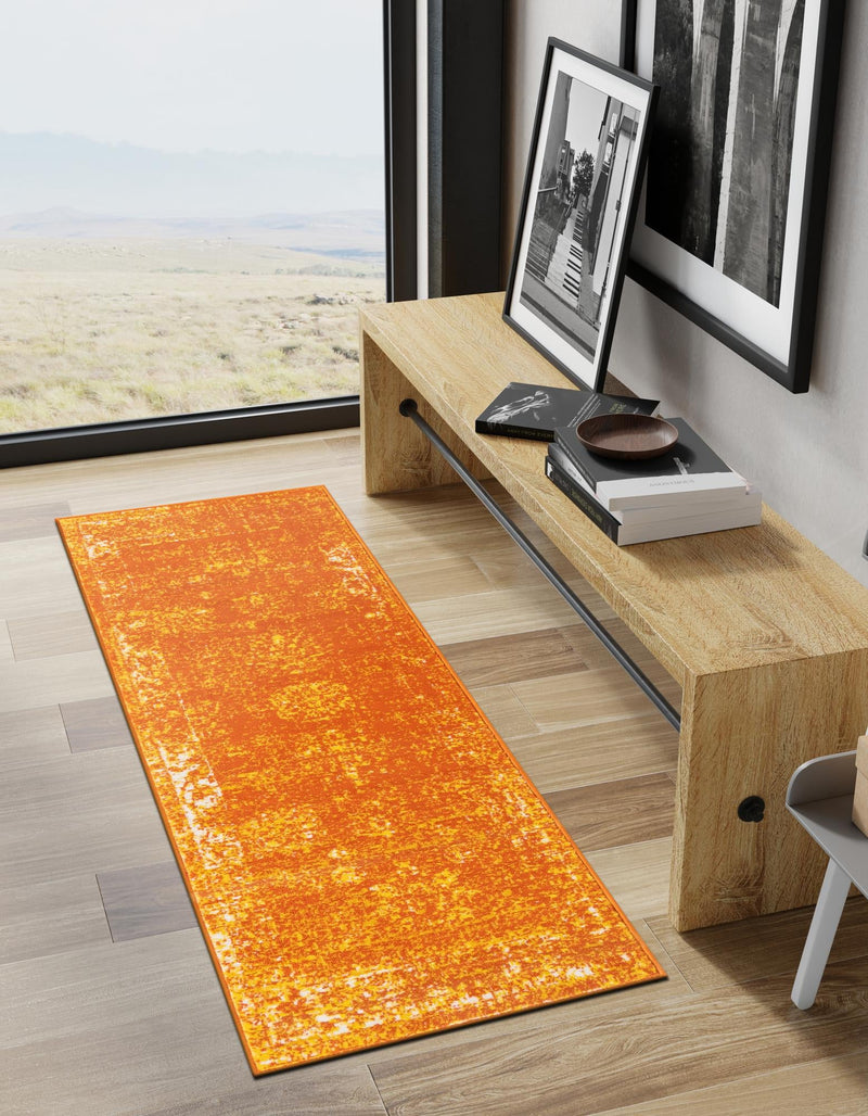 Riviera Elegance Collection Area Rug - Antibes (Orange) Runner Orange lifestyle 15
