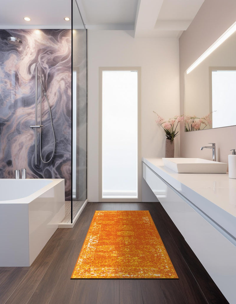 Riviera Elegance Collection Area Rug - Antibes (Orange) Runner Orange lifestyle 17