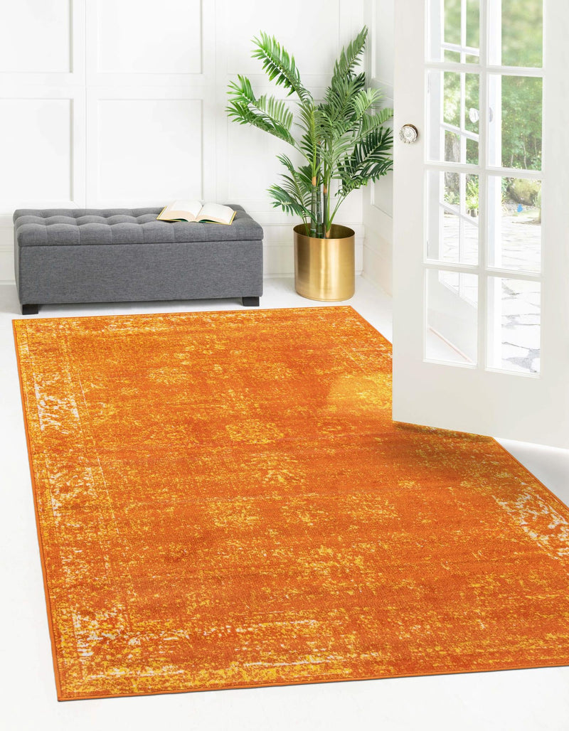 Riviera Elegance Collection Area Rug - Antibes (Orange) Rectangle Orange lifestyle 0