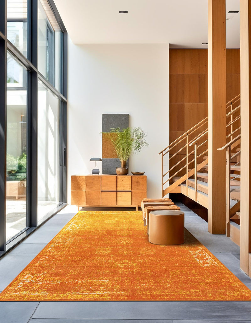 Riviera Elegance Collection Area Rug - Antibes (Orange) Rectangle Orange lifestyle 9