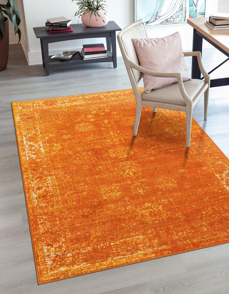 Riviera Elegance Collection Area Rug - Antibes (Orange) Rectangle Orange lifestyle 17