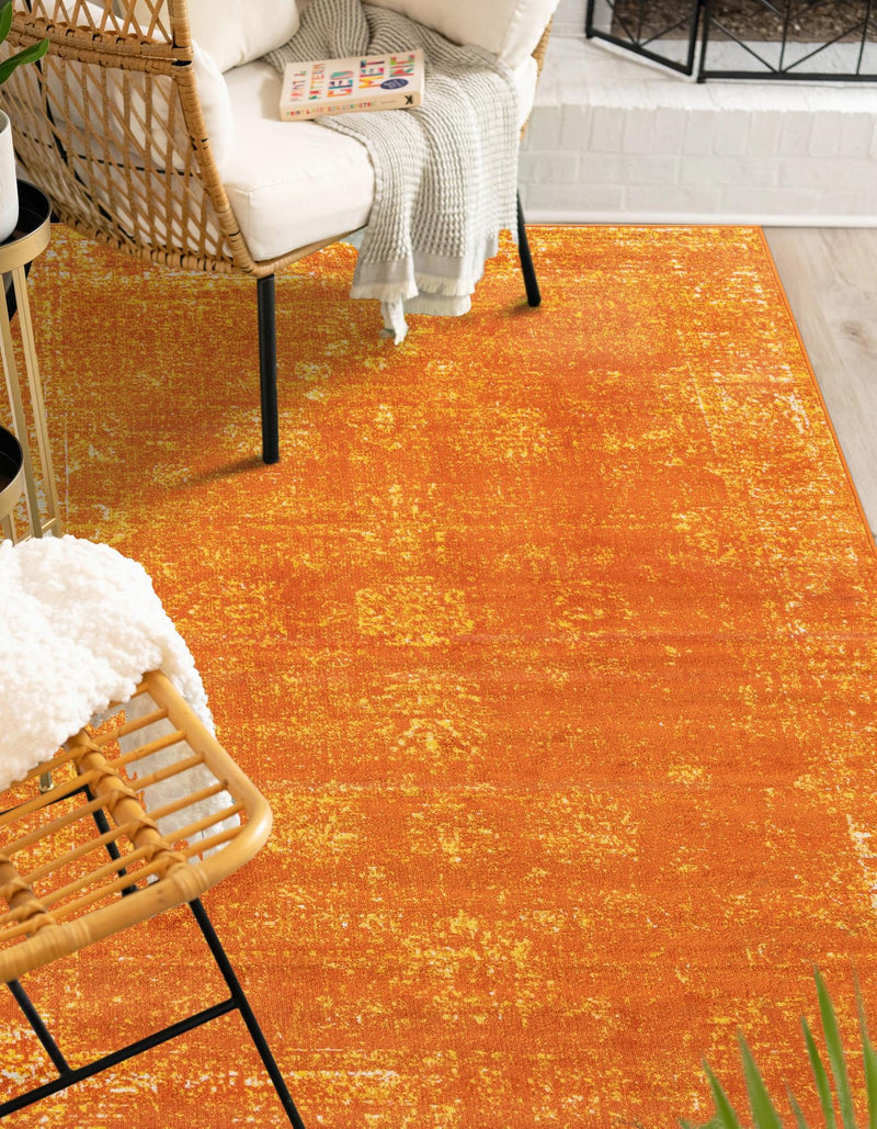 Riviera Elegance Collection Area Rug - Antibes (Orange) Rectangle Orange lifestyle 23