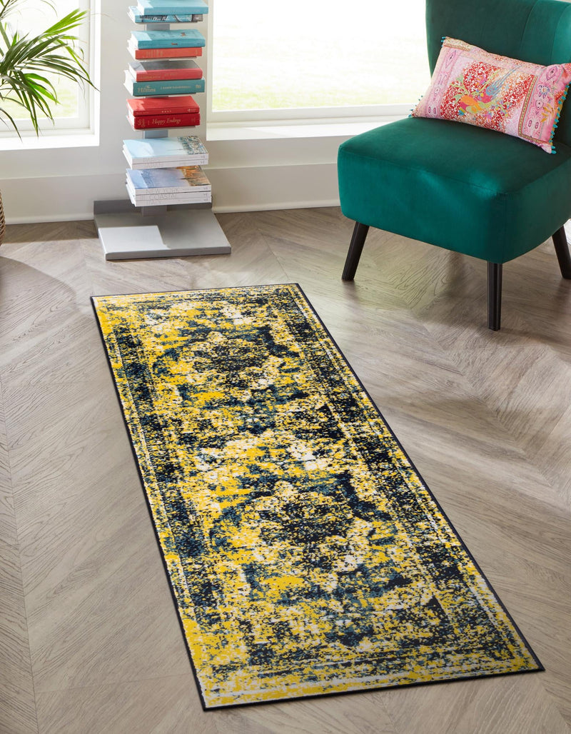 Riviera Elegance Collection Area Rug - Menton (Navy Blue) Runner Navy Blue lifestyle 0