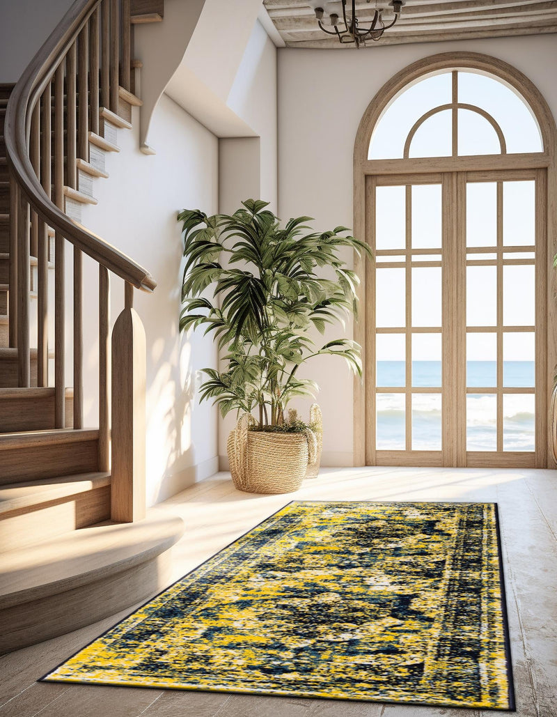 Riviera Elegance Collection Area Rug - Menton (Navy Blue) Runner Navy Blue lifestyle 5
