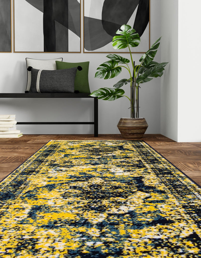 Riviera Elegance Collection Area Rug - Menton (Navy Blue) Runner Navy Blue lifestyle 9