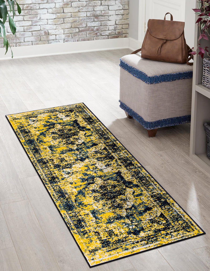 Riviera Elegance Collection Area Rug - Menton (Navy Blue) Runner Navy Blue lifestyle 11