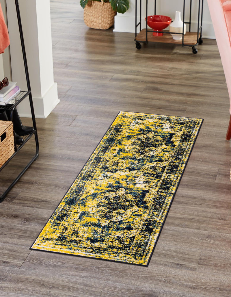 Riviera Elegance Collection Area Rug - Menton (Navy Blue) Runner Navy Blue lifestyle 13