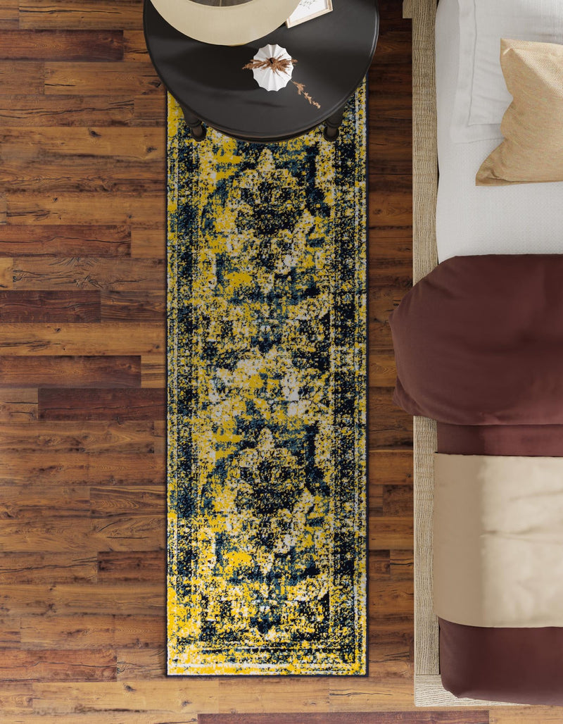 Riviera Elegance Collection Area Rug - Menton (Navy Blue) Runner Navy Blue lifestyle 19