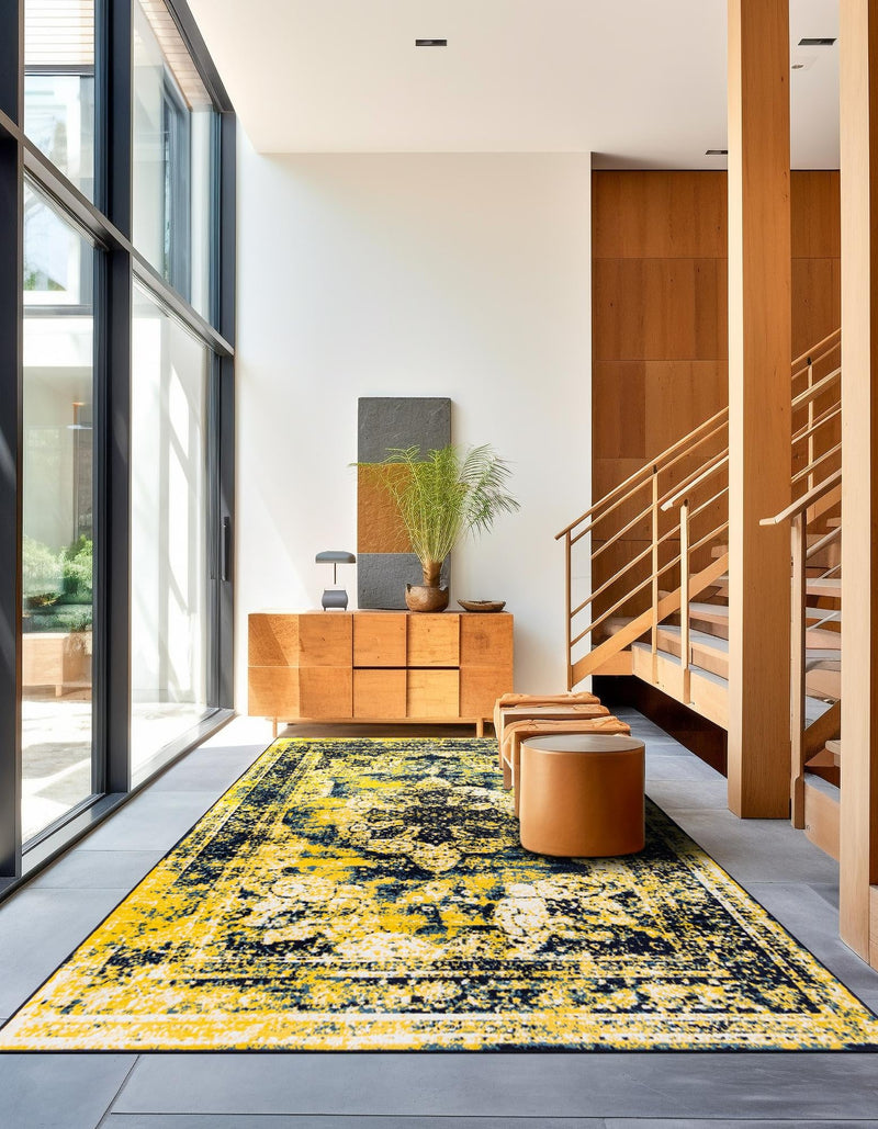 Riviera Elegance Collection Area Rug - Menton (Navy Blue) Rectangle Navy Blue lifestyle 5