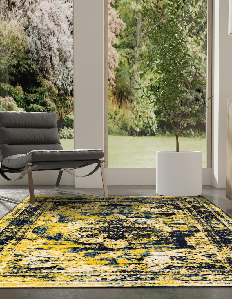 Riviera Elegance Collection Area Rug - Menton (Navy Blue) Rectangle Navy Blue lifestyle 13