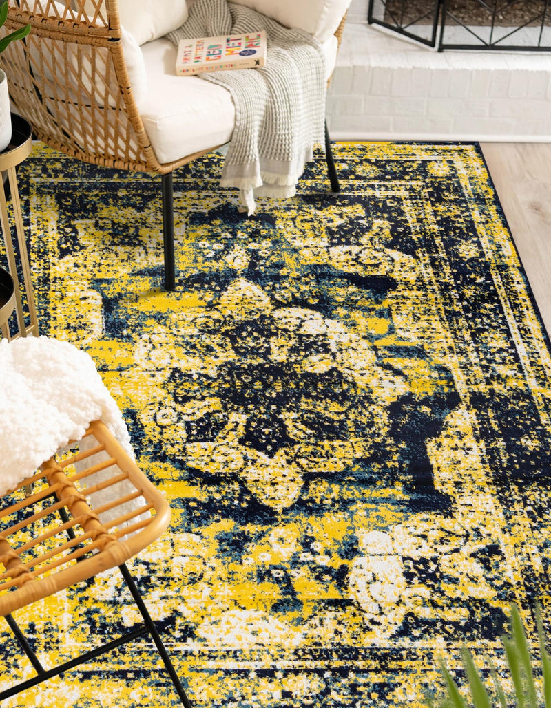 Riviera Elegance Collection Area Rug - Menton (Navy Blue) Rectangle Navy Blue lifestyle 17