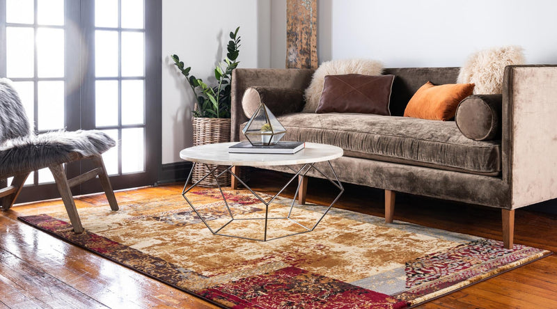 Bistro Lounge Collection Area Rug - Latte Rectangle Beige lifestyle 3