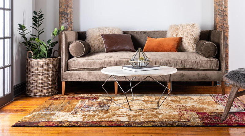 Bistro Lounge Collection Area Rug - Latte Rectangle Beige lifestyle 4