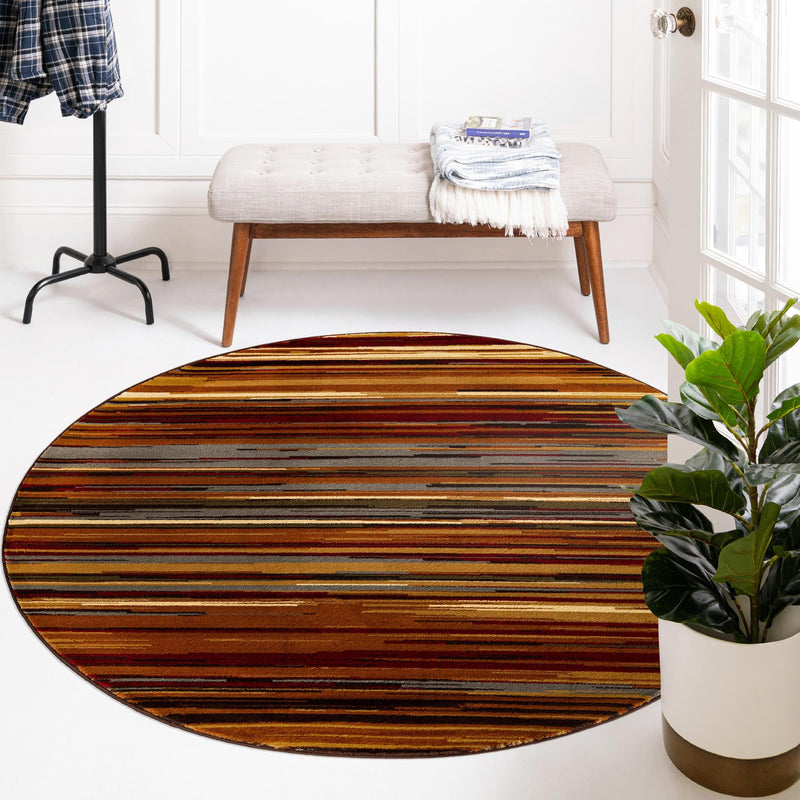 Bistro Lounge Collection Area Rug - Americano Round Beige lifestyle 108