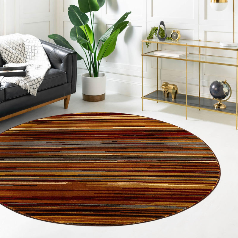 Bistro Lounge Collection Area Rug - Americano Round Beige lifestyle 122