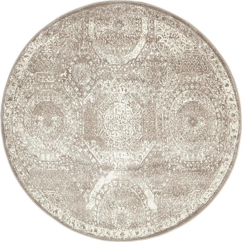 Rustic Charm Revival Collection Area Rug - Paddock Round Gray lifestyle 3
