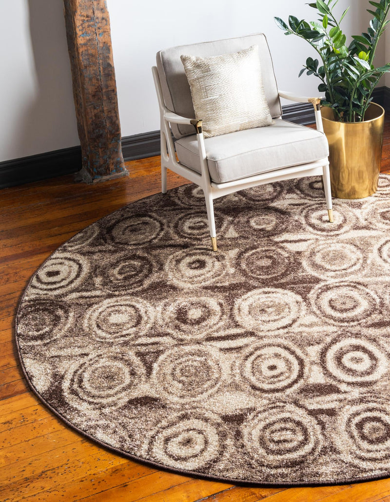 Autumn Meadow Collection Area Rug - Copperleaf Round Tan lifestyle 2