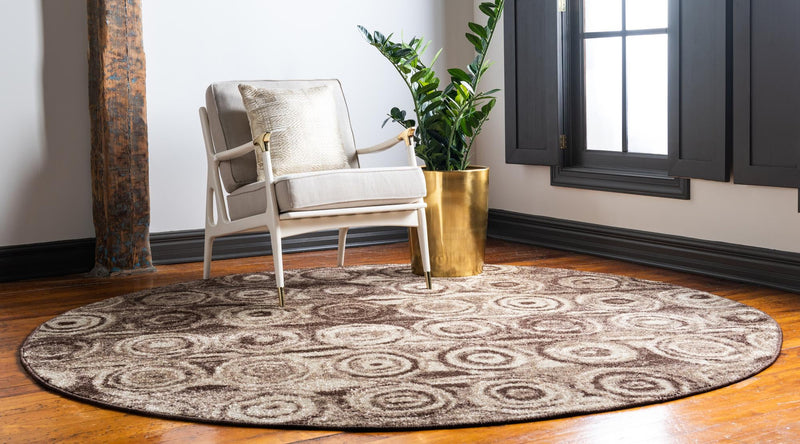 Autumn Meadow Collection Area Rug - Copperleaf Round Tan lifestyle 3