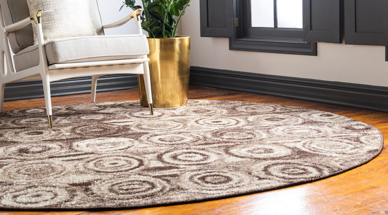 Autumn Meadow Collection Area Rug - Copperleaf Round Tan lifestyle 4