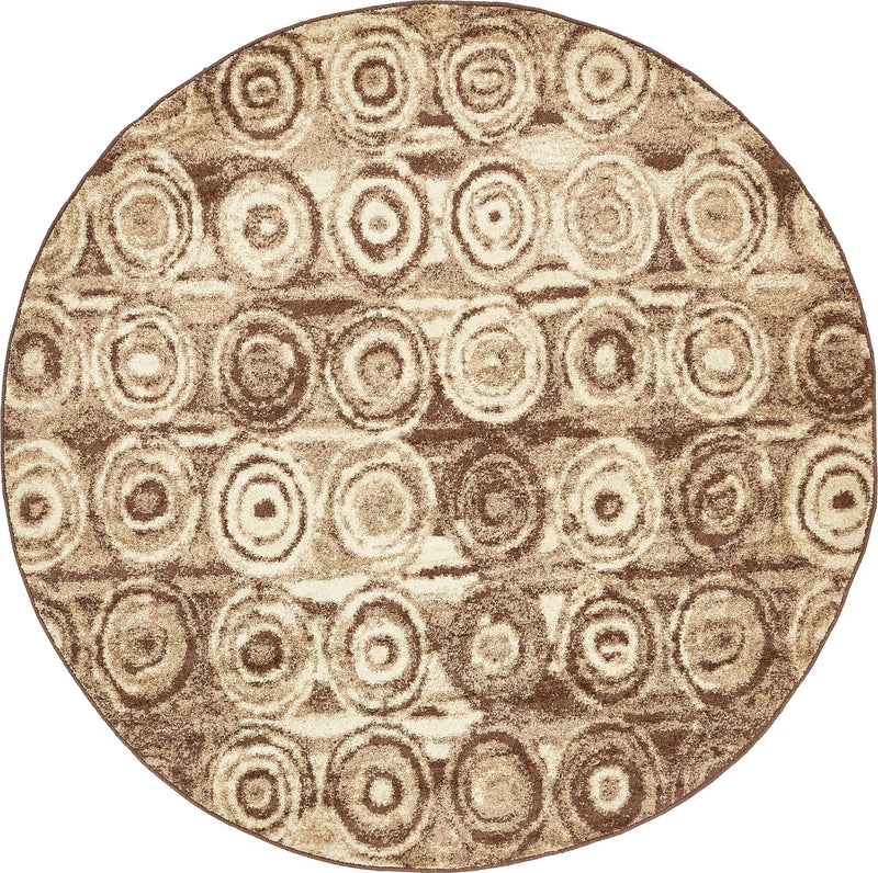 Autumn Meadow Collection Area Rug - Copperleaf Round Tan Main