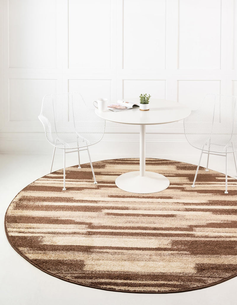 Autumn Meadow Collection Area Rug - Duskridge Round Brown lifestyle 25