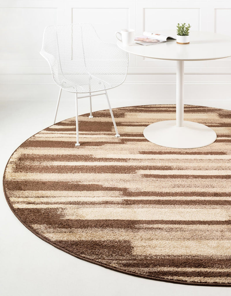 Autumn Meadow Collection Area Rug - Duskridge Round Brown lifestyle 29