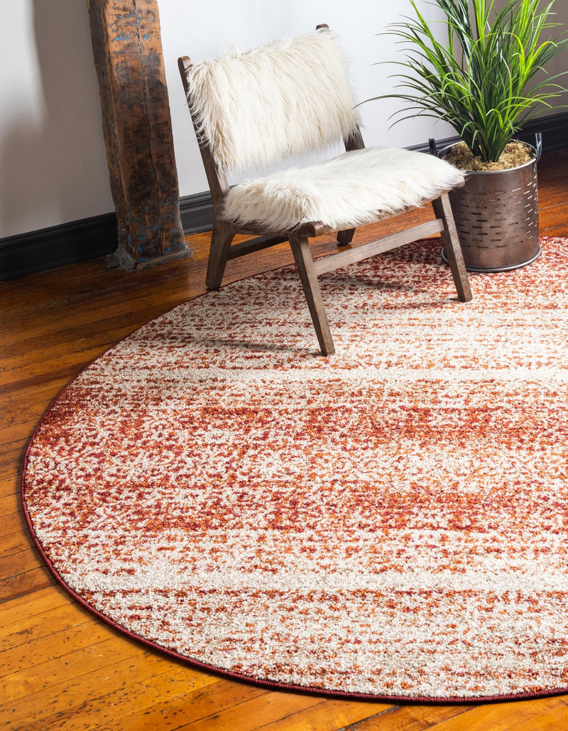 Autumn Meadow Collection Area Rug - Ironbark Round Terracotta lifestyle 29