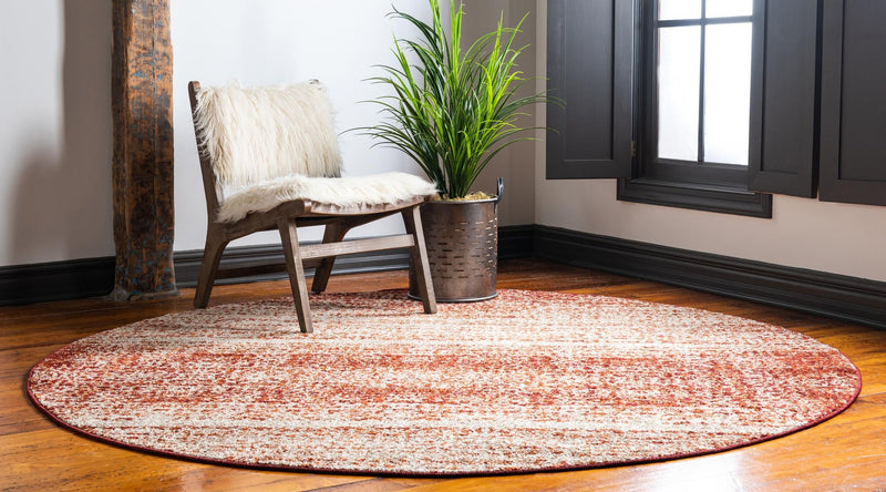 Autumn Meadow Collection Area Rug - Ironbark Round Terracotta lifestyle 32