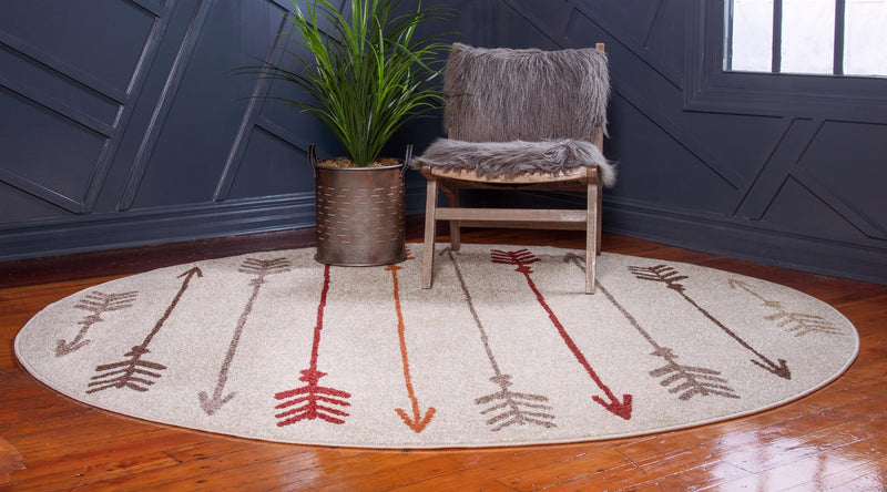 Autumn Meadow Collection Area Rug - Junipervale Round Beige lifestyle 51
