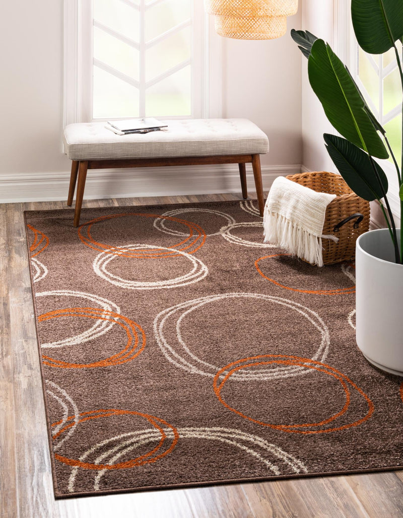 Autumn Meadow Collection Area Rug - Ferngrove Rectangle Brown lifestyle 4