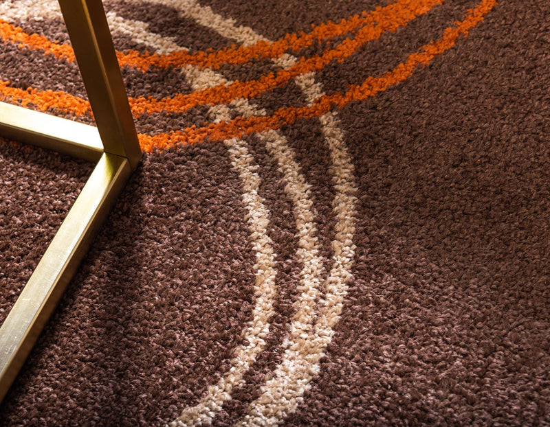 Autumn Meadow Collection Area Rug - Ferngrove Round Brown lifestyle 71
