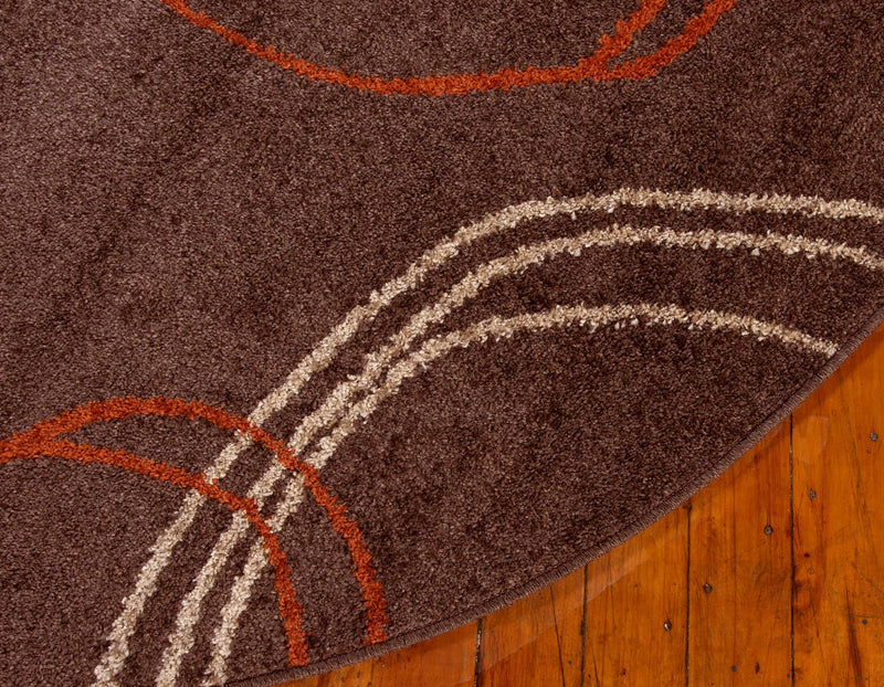 Autumn Meadow Collection Area Rug - Ferngrove Round Brown lifestyle 81