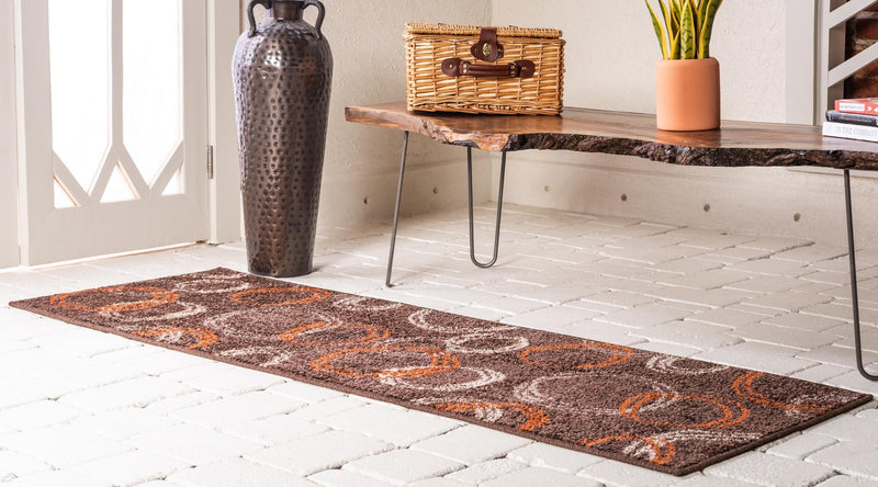 Autumn Meadow Collection Area Rug - Ferngrove Runner Brown lifestyle 55