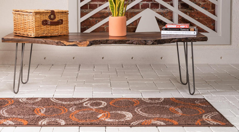 Autumn Meadow Collection Area Rug - Ferngrove Runner Brown lifestyle 63