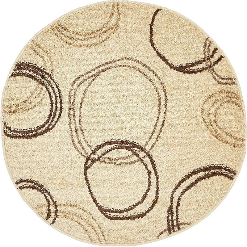 Autumn Meadow Collection Area Rug - Ferngrove Round Beige lifestyle 31